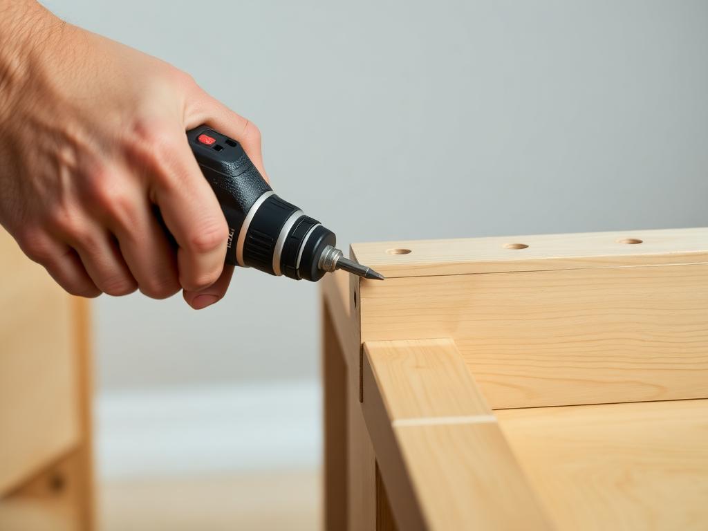 Montagem profissional de móvel com furadeira